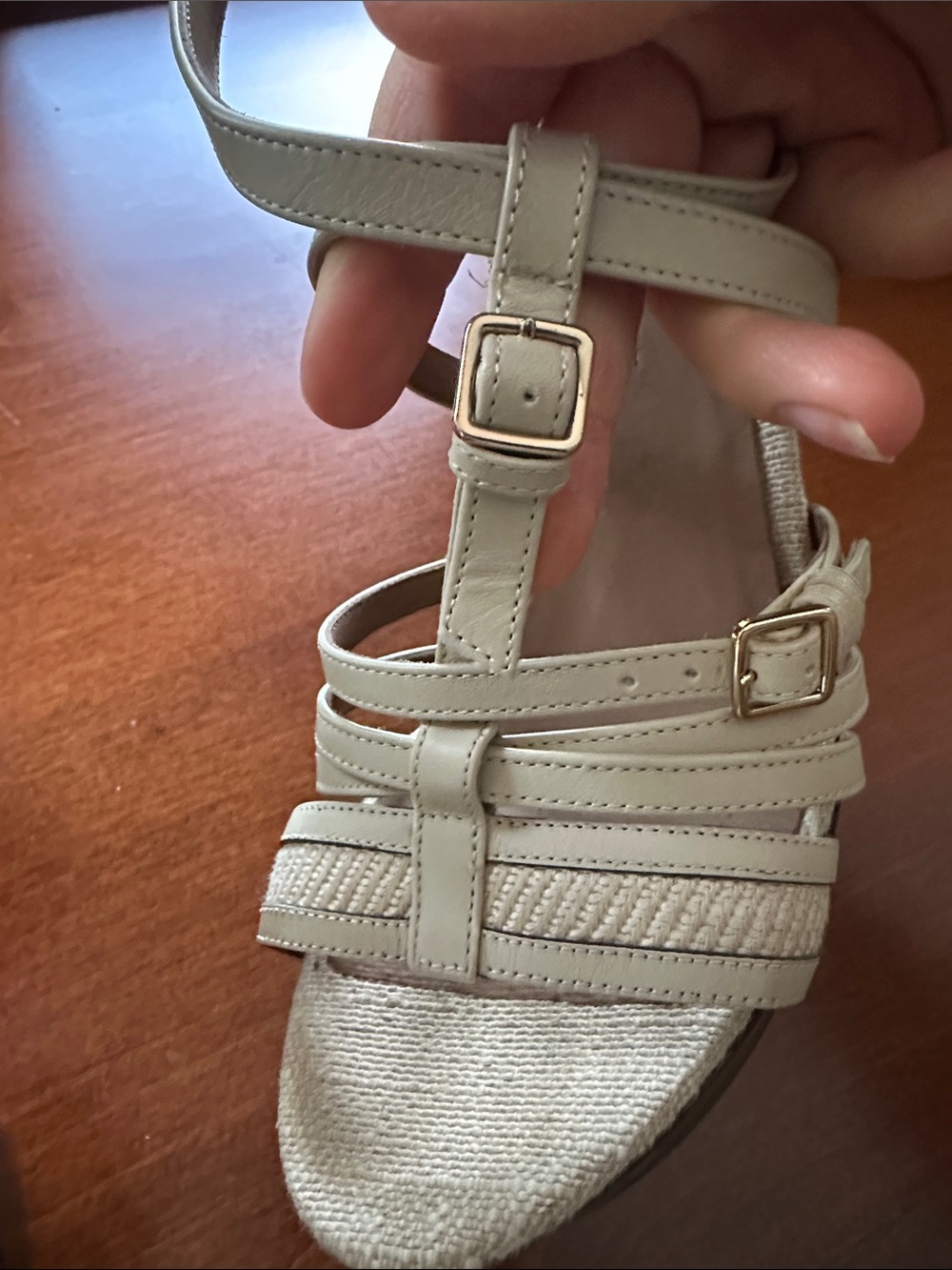 Burberry Beige Strappy Espadrille Heels with Ankle Wrap - Picture 5 of 8